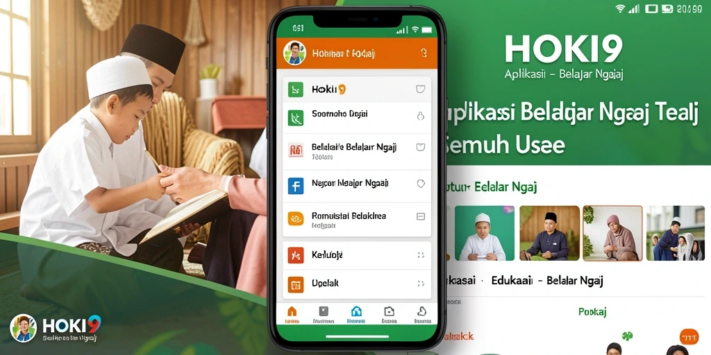 Antarmuka aplikasi HOKI9 yang ramah pengguna untuk belajar ngaji.
