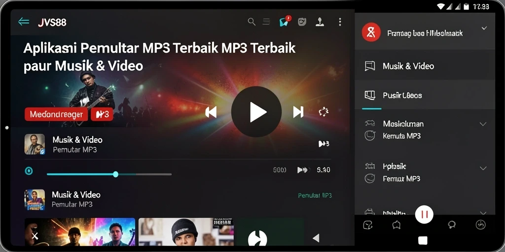 Antarmuka JVS88 yang sederhana dan menarik untuk Pemutar MP3.