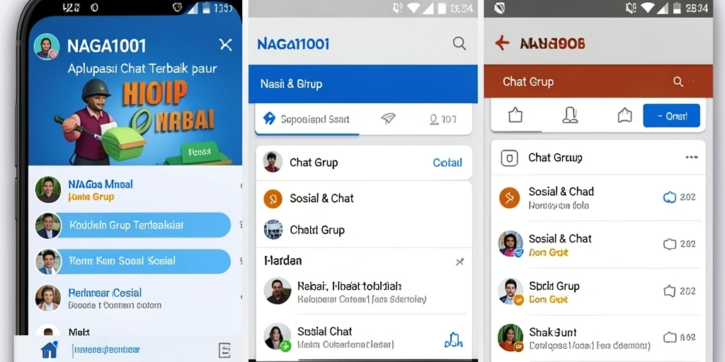 Tampilan antarmuka NAGA1001 dengan fitur Chat Grup yang menarik dan mudah digunakan.