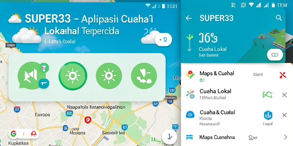 Antarmuka SUPER33 menampilkan informasi cuaca lokal dengan jelas